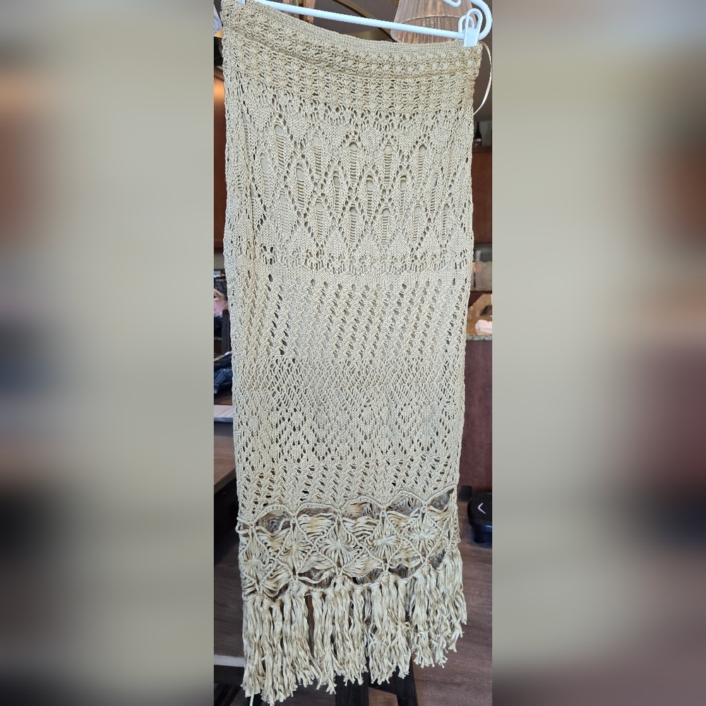 Ralph Lauren Cream Crochet Pencil Skirt